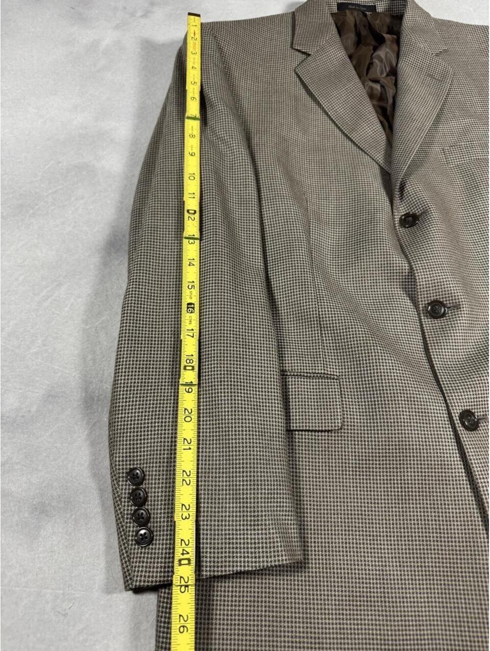 Calvin Klein Wool Silk Houndstooth Blazer Sport Coat Men’s 42R, wool silk blend - Picture 3 of 8